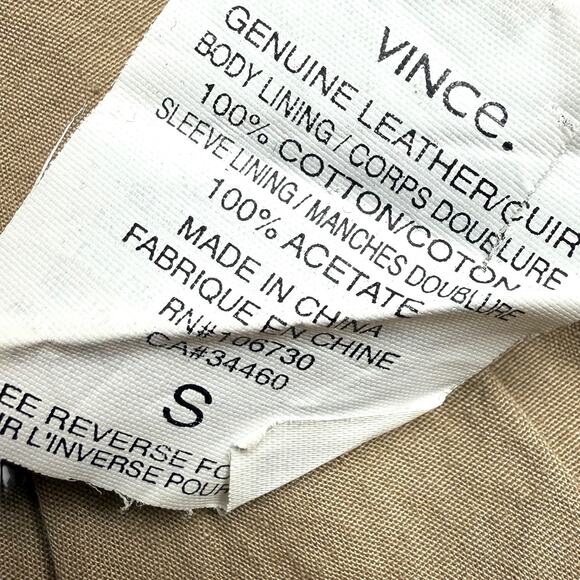 VINCE tan lamb leather jacket - Picture 12 of 16